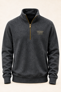 Charcoal quarter-zip pullover with embroidered SC crest